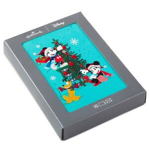 New! Mickey Mouse Hallmark Christmas Cards Box of 16 Minnie Mouse Pluto Disney